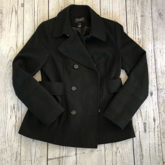 Victorias Secret Black Pea Coat 